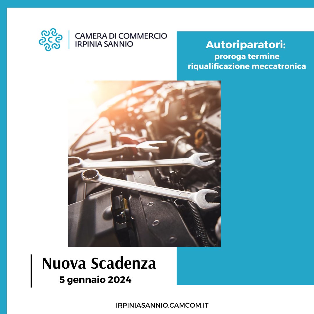 RT @CCIAAIS: #Autoriparatori: il 5 gennaio 2024 scade il termine per la riqualificazione alla nuova sezione #meccatronica

Per maggiori info 
➡️ bit.ly/3mxVGfd

#Pmi #RegistroImprese #pasocial #RI #DigitalTransformation