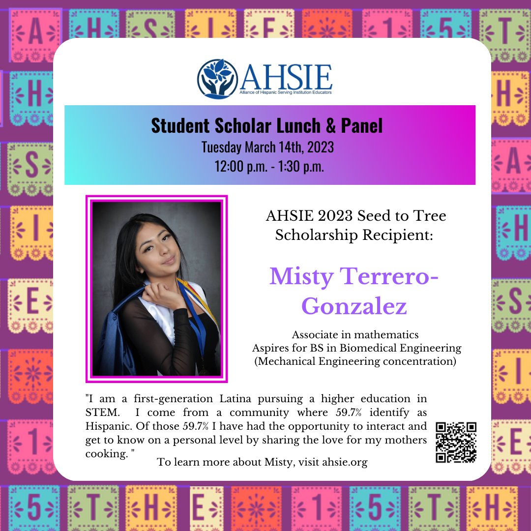 ahsieducators's tweet image. Congratulations to our AHSIE 2023 Seed to Tree Scholarship Recipients! All scholarship recipients will be recognized at the conference. 
Visit ahsie.org/scholarships to learn more about the AHSIE Seed to Tree Student Scholarship.

#ahsie2023 #ahsieeducators