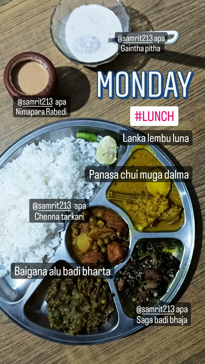 Monday lunch looks like this.... Without onion garlic day... 

#mondaylunch #odiafood #lunchplatter #odiacuisine #masterchefindia