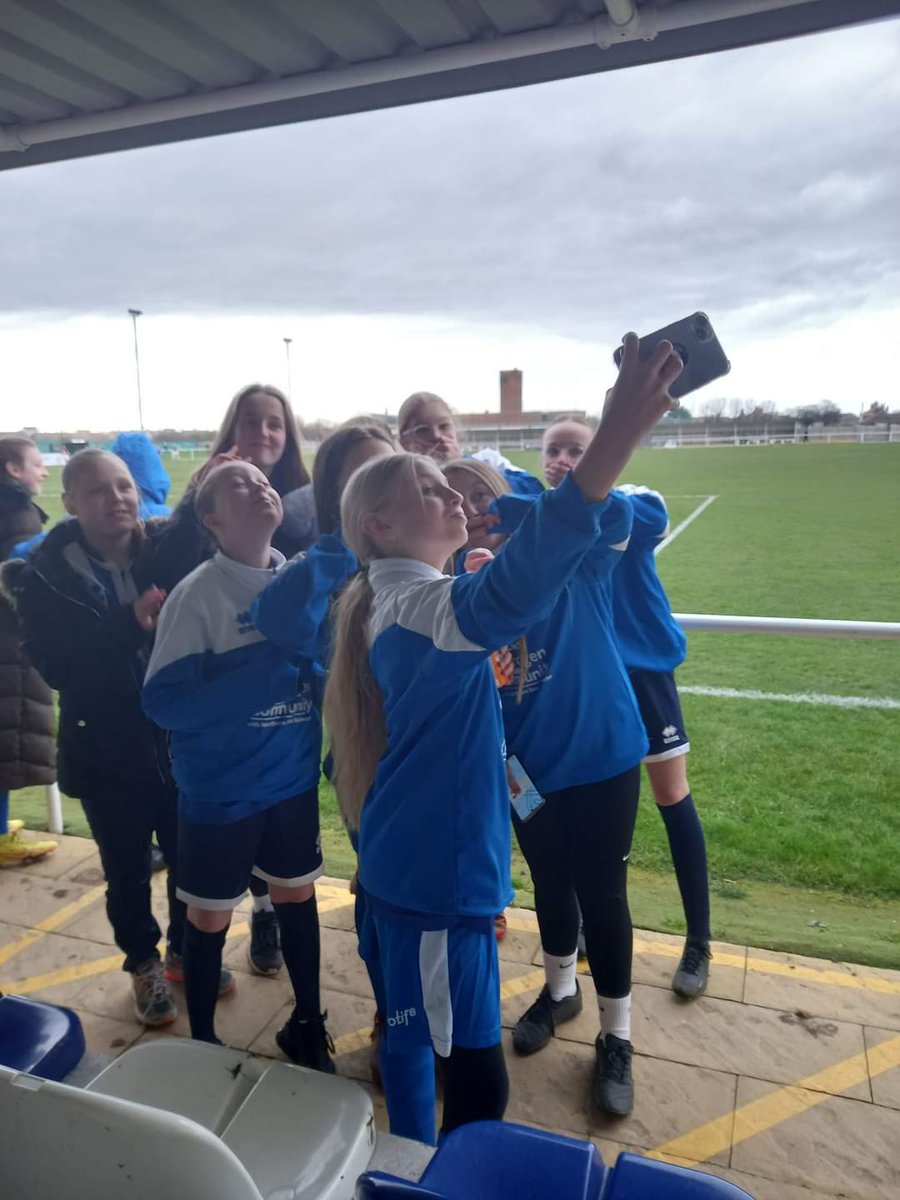 CllrAlecBrown's tweet image. Here's my u13's girls, "watching" the senior ladies team to learn. @redcartownfc #FutureLionesses #Influencers #SayNoToPrime