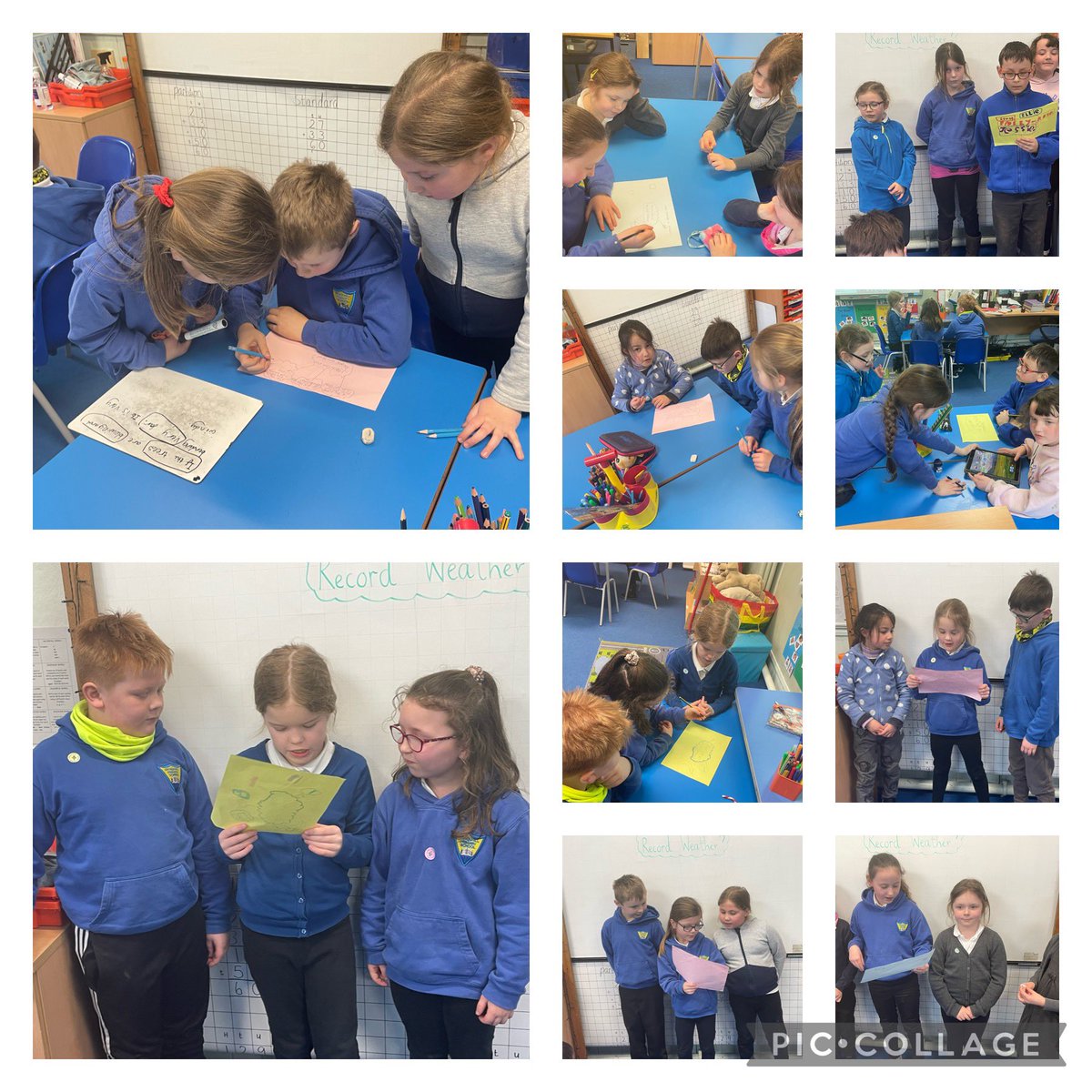OrdiquhillPSN's tweet photo. Busy in Project/Theme Based Learning today coming up with a class plan on how to record the weather. P3/4 worked in small groups first to come up with a plan to meet success criteria. Each group presented to whole class and then we made a whole class plan together. 🤩 https://t.co/BjCMKpvD5I