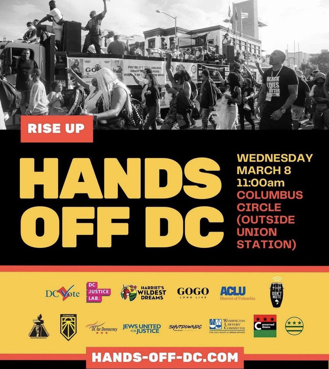 Our advocacy got started in the streets of D.C. Time to take it back to our roots. The overreach of Congress has gone on for far too long. Now is the time for us to take a stand. Join us Wednesday as we collectively say #HandsOffDC learn more at hands-off-dc.com