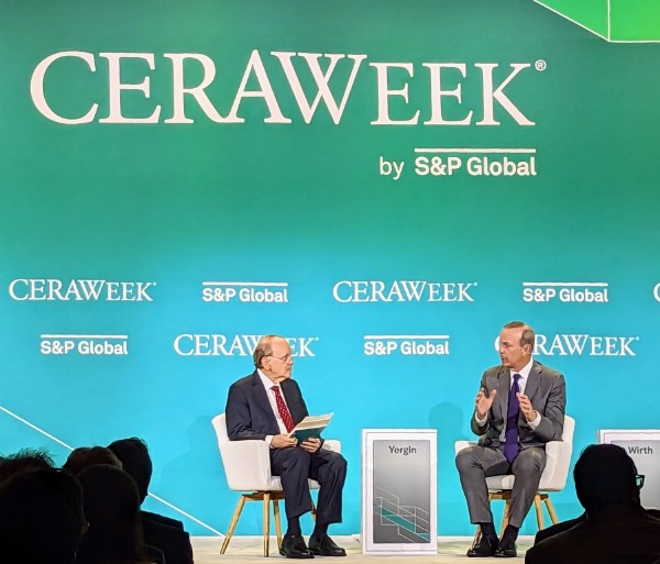 schwartzlaws's tweet photo. For the energy transition, the world today runs on “System A” and needs to move to “System B”, however the latter is running only at a few percent and is still being proven and built out - Chevron CEO Mike Wirth speaking w/ @DanielYergin #CERAWeek #dualchallenge #energytransition https://t.co/j59xkeeZ1K