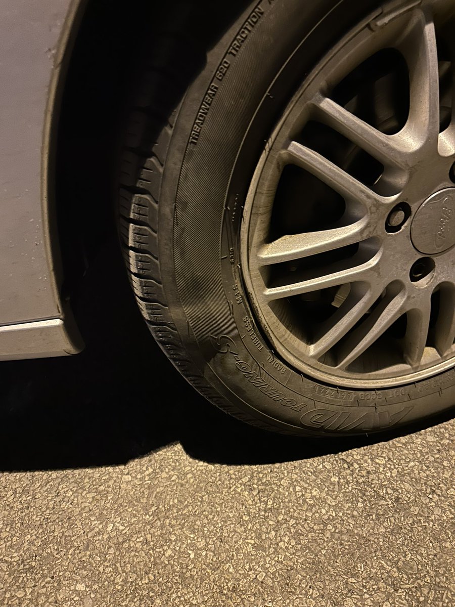 ML_Fleming1's tweet photo. Hey @IDOT_Illinois who should I bill for the damages from the pothole that caused this? https://t.co/Dxk4uFnBlY