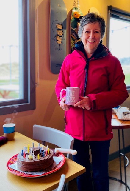 A great start to Friday, with a bracing walk along West Sands, finishing with coffee and cake at Dook Cafe, to celebrate Marie's 60th Birthday