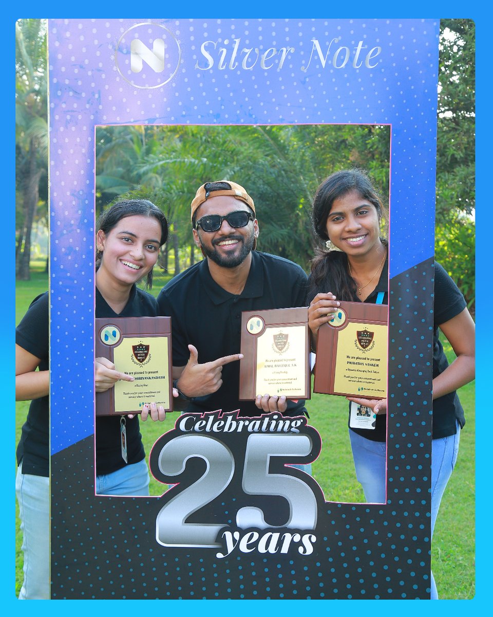 Notetech_IT's tweet photo. Capturing memories at the Silver Note celebration!
 Notetech employees strike a pose at the photo booth, showcasing their enthusiasm and team spirit as they commemorate 25 years of excellence together.
  
 #photobooth #25thanniversary #companyanniversary #notetech #itcompany https://t.co/8jqCLA3Kc1