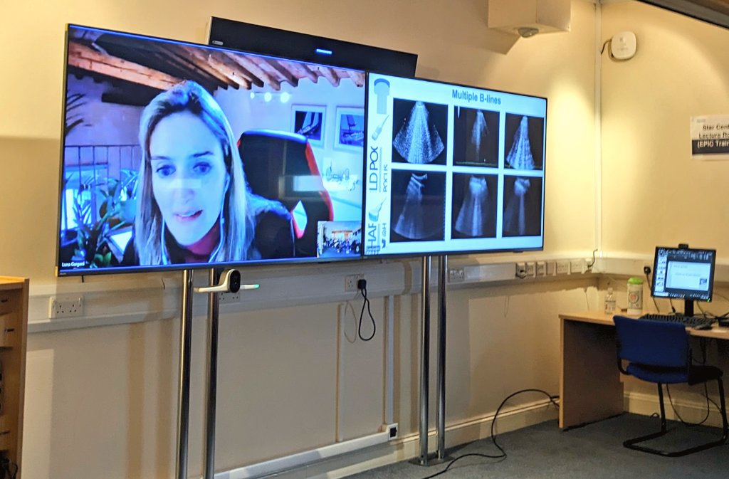 Harefield_POCUS's tweet photo. Thank you @LunaGargani joining us from Italy with a wonderful talk describing terminology specific to lung ultrasound 🇮🇹✍️🩻
#arteFacts #batsign #abclines #lungpoint
Now that appetites (and lungs) are whet, onto pleural effusions! 🫁🚰 https://t.co/OVMyZ9tICU