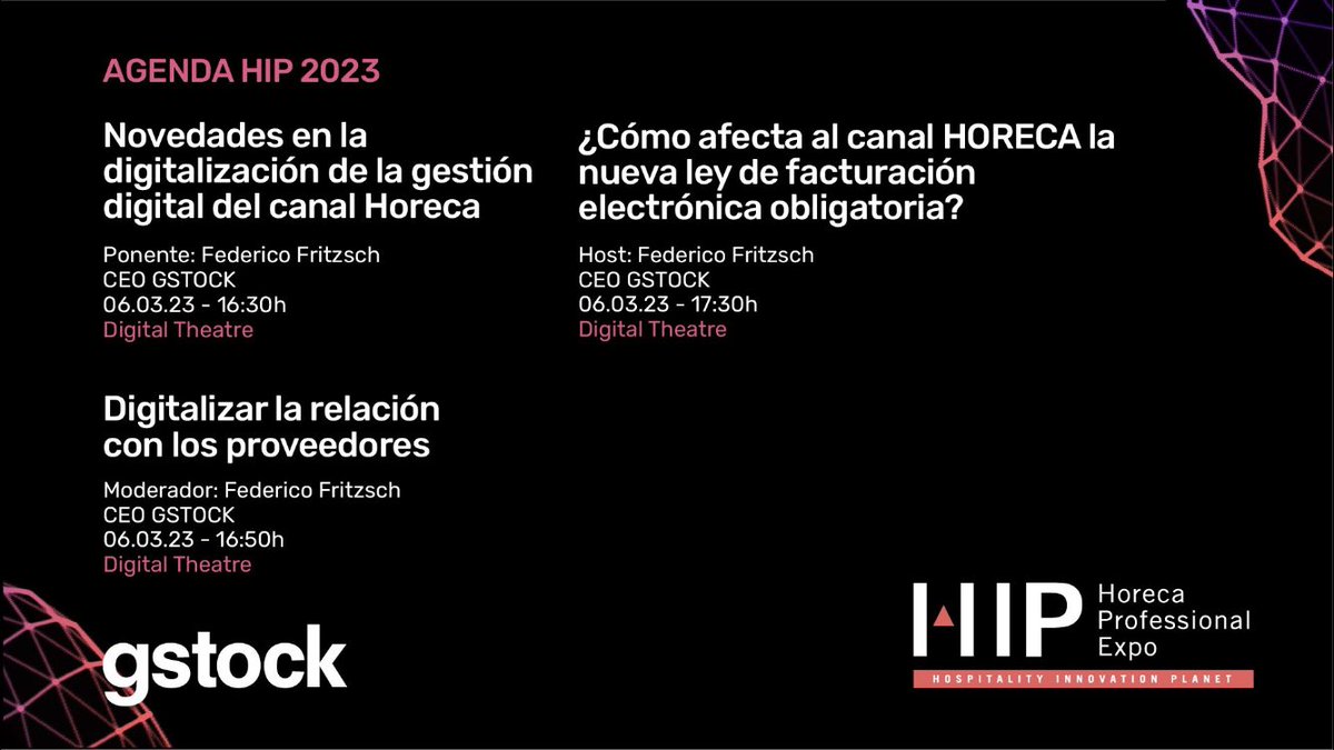 GStock_es's tweet photo. Te recordamos nuestra agenda para hoy, con todo lo que necesitas saber sobre digitalización de la gestión, de la relación con los proveedores y sobre cómo afectará a tu negocio la nueva facturación electrónica. ¡Toma nota!

#ControlTeam #SomosGstock #Gstock10Años #HIP2023 https://t.co/08UwsUIxvW