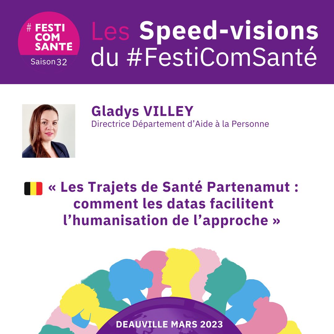 🔎 Le programme du 32ème #festicomsanté arrive !  RDV les 30 &amp; 31 mars à #Deauville ⛱
Les #SpeedVisions
🎯 #Belgique : "Les Trajets de Santé <a href="/Partenamut/">Partenamut</a> : comment les datas facilitent l’humanisation de l’approche"
✅ Gladys VILLEY
👉 festivalcommunicationsante.fr/belgique-les-t…

#comsanté #data