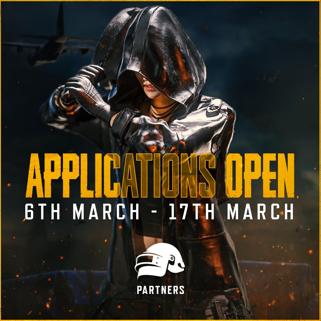 📢 Calling all #PUBG Content Creators &amp; Streamers! 📢

The PUBG Partners Program is now open for applications in European region! 🥳
Want to join the #PUBGPartners squad? Click here to apply! 👉 pubg.info/PartnerApp2023…