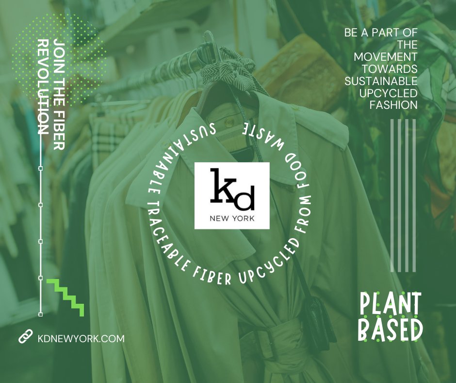 KD_NewYork's tweet image. KD New York is a sustainable fiber innovator designing and manufacturing apparel from upcycled food waste! Join us as we launch the first fiber innovation hub in the Bronx! bit.ly/3Z3xaRz #cdfa #sobro #textileexchange #boedc #sustainablefashion