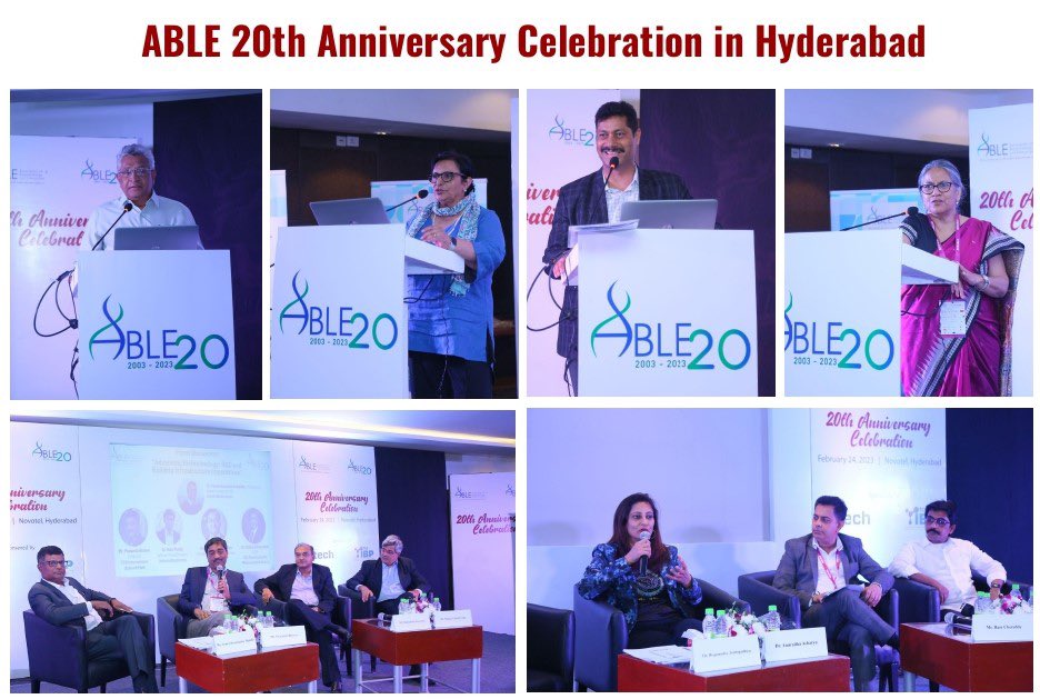 ABLE 20th Anniversary celebration was conducted in Pune with @venture_center & in Hyderabad with @IKP_SciencePark. @PramodCPraj, Dr Varaprasad Reddy & @Viloopatell joined the event and addressed the participants. Grand event in Delhi on April 7 in the presence of @DrJitendraSingh