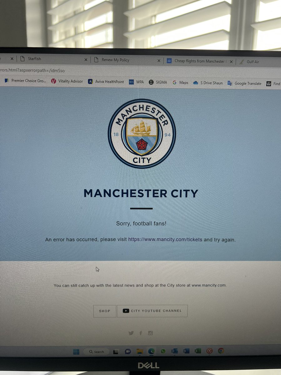 KevRyanHealth's tweet photo. @ManCity please sort out your website. Spent the last one hour plus queuing for FA Cup tickets and I keep getting the following message. Been kicked out 4 times now https://t.co/3pAlDrtJpA
