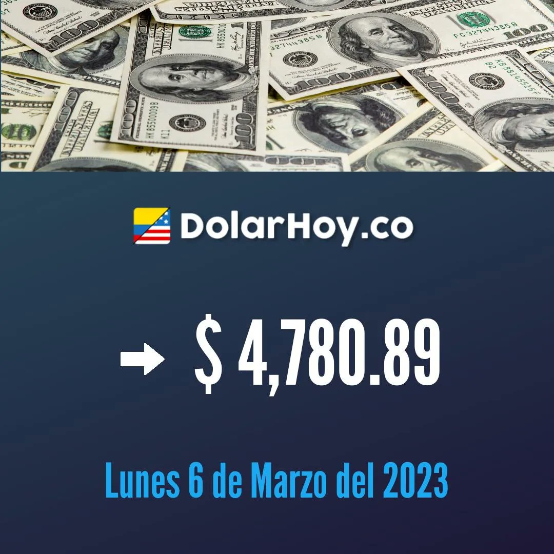Precio del dólar hoy Lunes 6 de Marzo del 2023: ➡️ $ 4,780.89 buff.ly/3ZmxBqd