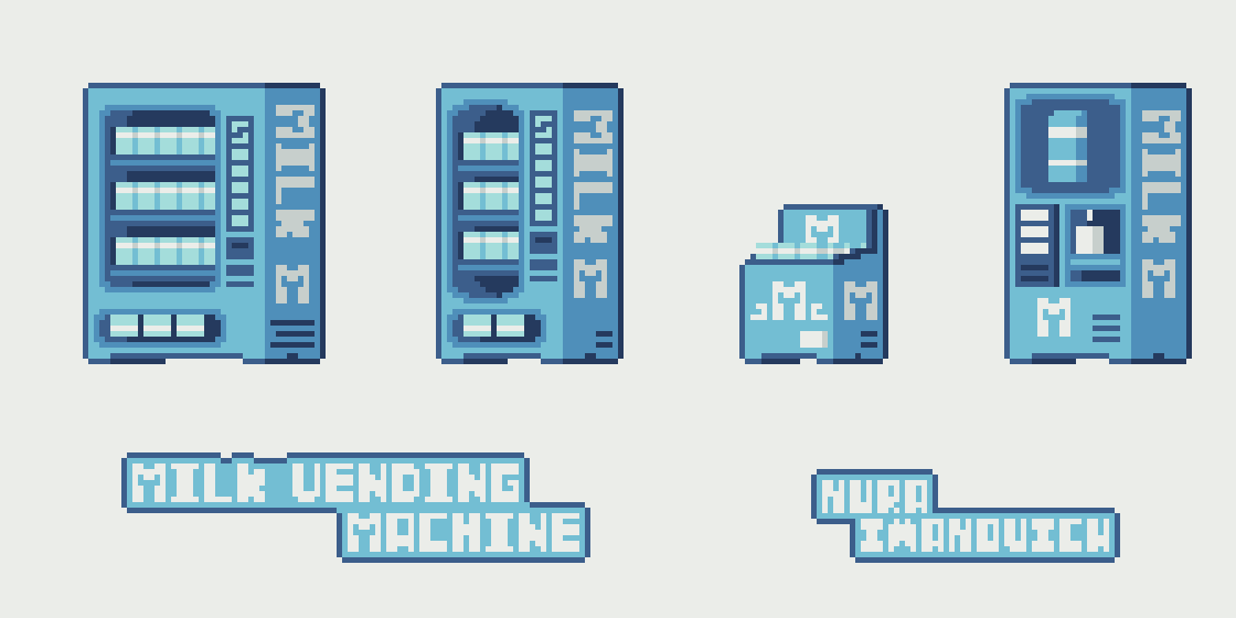 not a person/character drawing but I spent almost 2-3 years doing pixel art and half of them were vending machines so I guess it's safe to say I have improved 🤣

right to left, 2021 > 2023