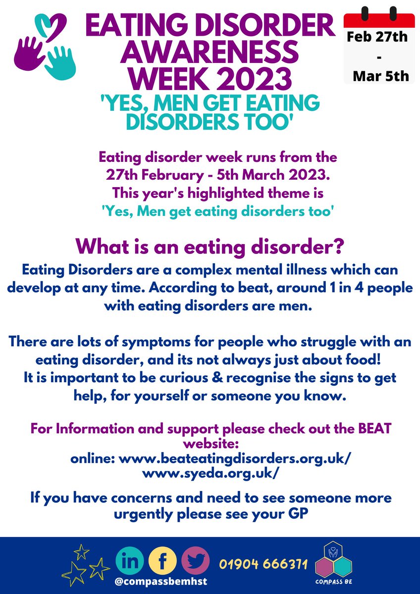 CompassBeMHST's tweet image. Following on from Eating Disorder Awareness week. 
#HelpMenGetHelp #EDAW2023 @BeatEating