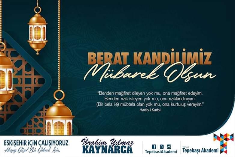 tepebasiakademi's tweet photo. Ramazan ayının müjdecisi #BeratKandili'nin şehrimize, ülkemize, İslam alemine ve tüm dünyaya sağlık, huzur ve mutluluk getirmesini dileriz.
Berat Kandilimiz Mübarek Olsun. https://t.co/H6u7XQAewX