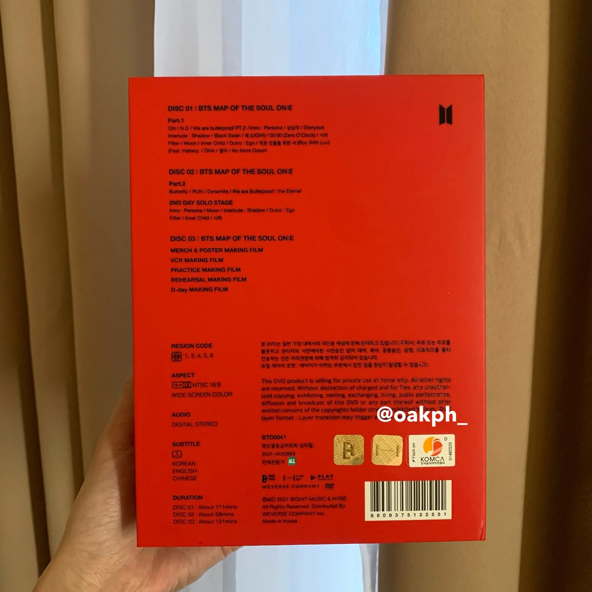 oakph_'s tweet photo. #OAKPHOnhand decluttering sale 🫶🏻
BTS MOTS ON:E DVD (UNSEALED)
— ob pb cds only; cds never been played

₱300 PAYO

(+PF/LSF)
MOP: Gcash CBS Seabank UB MAYA
MOD: DIRECT J&amp;T | SCO

🏷️ bts wts lfb ph ww https://t.co/0ktXKww7Ke