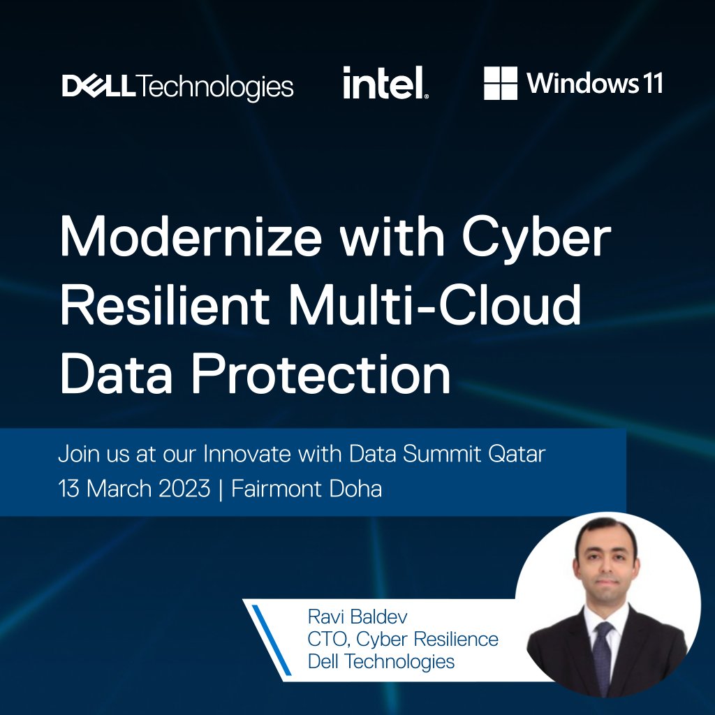 MarcoVespa's tweet photo. ❇️ Build your breakthrough with #data protection and #cyberrecovery solutions!
Get ready to take on anything with #DellTech and join our insightful session with Ravi Baldev at #InnovateWithDataSummit on 📅March 13 in 📍#Qatar.
Register now 👉https://t.co/z2S9JYtWHr https://t.co/3NGZq6I131