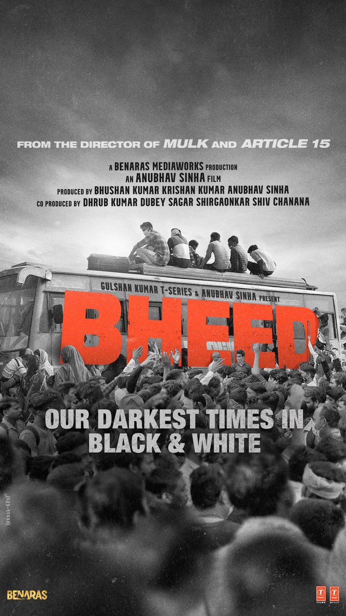 SstarNation's tweet photo. #Bollywood: Witness the invisible story of #Bheed, releasing in cinemas on 24th March 2023.
@anubhavsinha @RajkummarRao #PankajKapur
@virendrasaxena @Kritika_Kamra @deespeak
@ranaashutosh10 #AdityaSrivastava
#BheedInBlackAndWhite #2020Lockdown
👉https://t.co/GcNvvDClYd https://t.co/rMeKC7nvgW