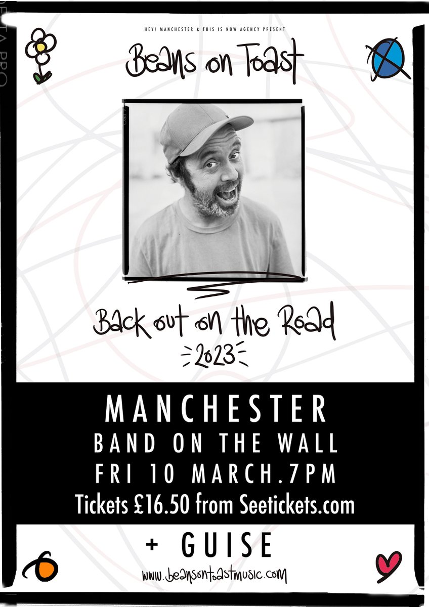 TICKET WARNING: Over 90% of the tickets for <a href="/beanstoast/">Beans on Toast</a> and <a href="/Guiseband/">Guise</a> at <a href="/bandonthewall/">Band on the Wall</a> this Fri have now gone! Read more - and book ASAP: heymanchester.com/beans-on-toast…