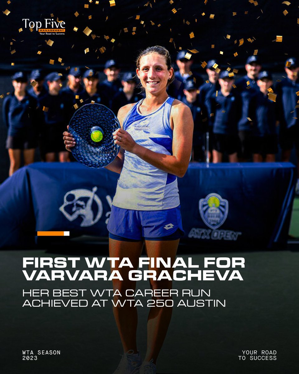 𝗙𝗜𝗥𝗦𝗧 𝗖𝗔𝗥𝗘𝗘𝗥 𝗪𝗧𝗔 𝗙𝗜𝗡𝗔𝗟 👏

Varvara Gracheva reaches her first #WTA final at the <a href="/AtxOpen/">ATX Open</a> defeating on her way number 1 seed Magda Linette and Sloane Stephens 🎾

#TeamTopFive