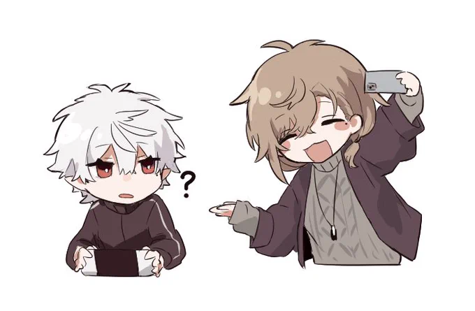こういう顎乗せチャレンジ風トリック写真がかわいかったのでくろのわに#くろのあとりえ #KuzuArt #かな絵 