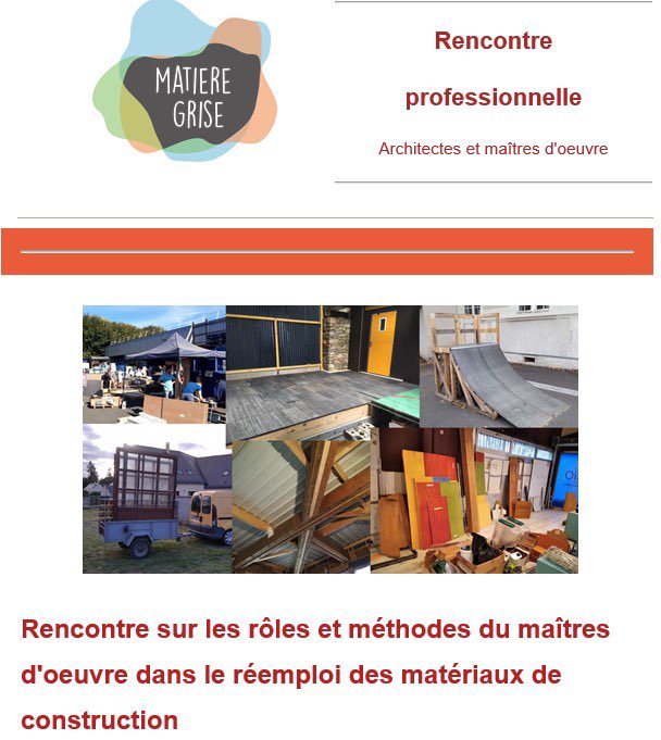 bm_architectes's tweet photo. sensibiliser les architectes au RÉEMPLOI avec l’association MATIÈRE GRISE &amp; le @caue_49 à @Angers le 17 mars à 9h00 > https://t.co/pvRzRr2u7N https://t.co/CFguMsb540