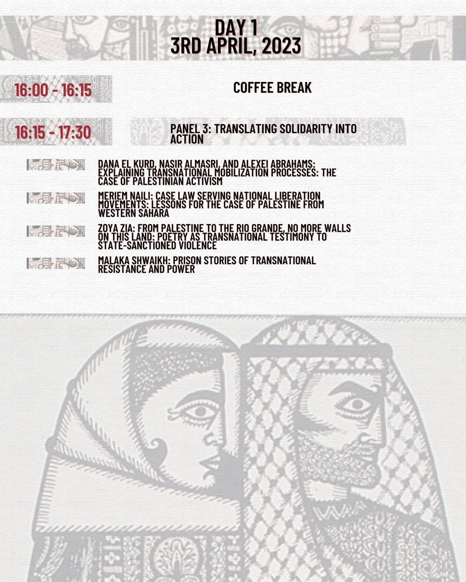 KarakMufti's tweet image. We&apos;re pleased to share the programme for the @ExeterIAIS, @CentrePalestine, and @MiddleEastMnt conference titled &quot;Transnational Solidarity Amongst (Settler) Colonised People: Palestine and Beyond&quot;!

Register for free to attend, whether online or in-person: eventbrite.com/e/conference-t…