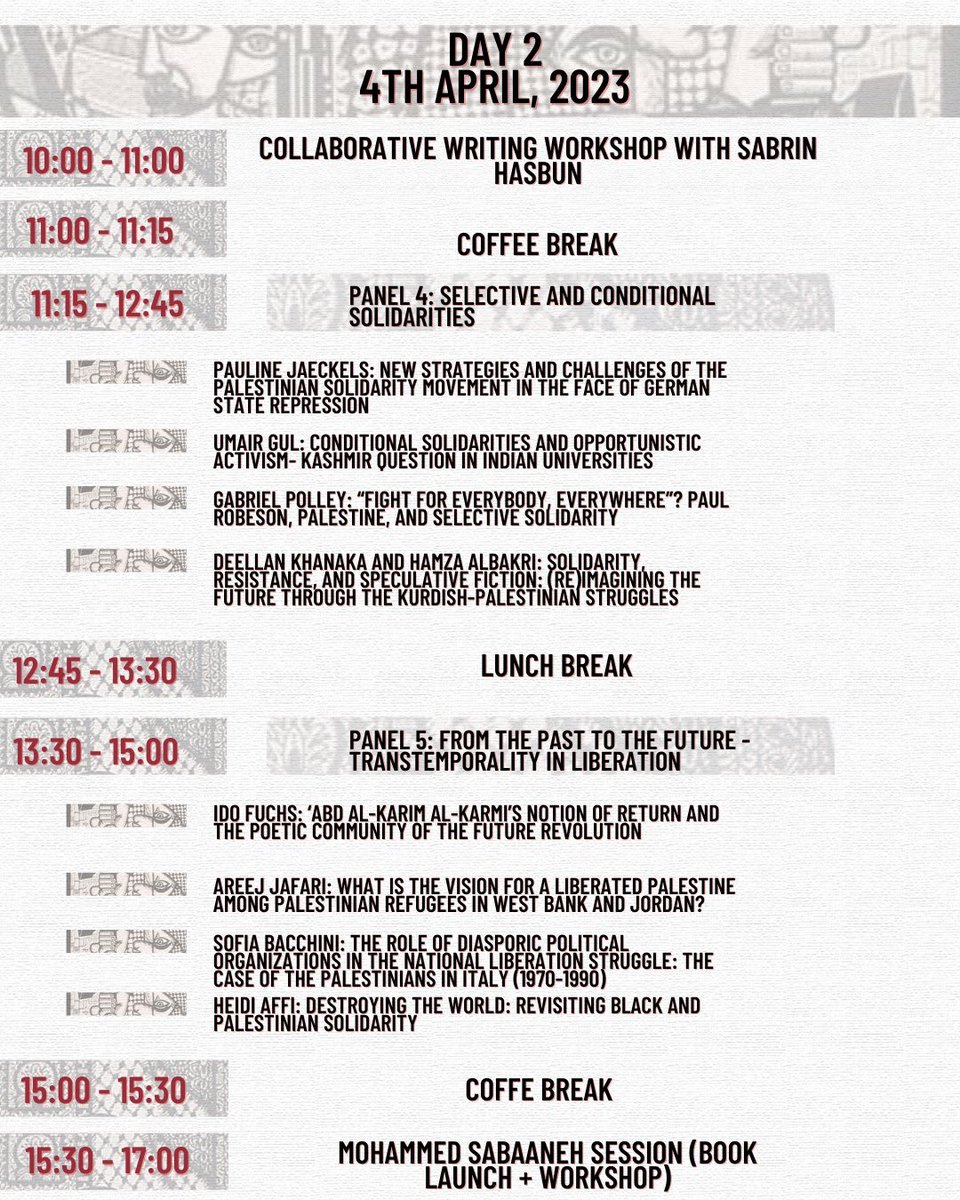 KarakMufti's tweet image. We&apos;re pleased to share the programme for the @ExeterIAIS, @CentrePalestine, and @MiddleEastMnt conference titled &quot;Transnational Solidarity Amongst (Settler) Colonised People: Palestine and Beyond&quot;!

Register for free to attend, whether online or in-person: eventbrite.com/e/conference-t…