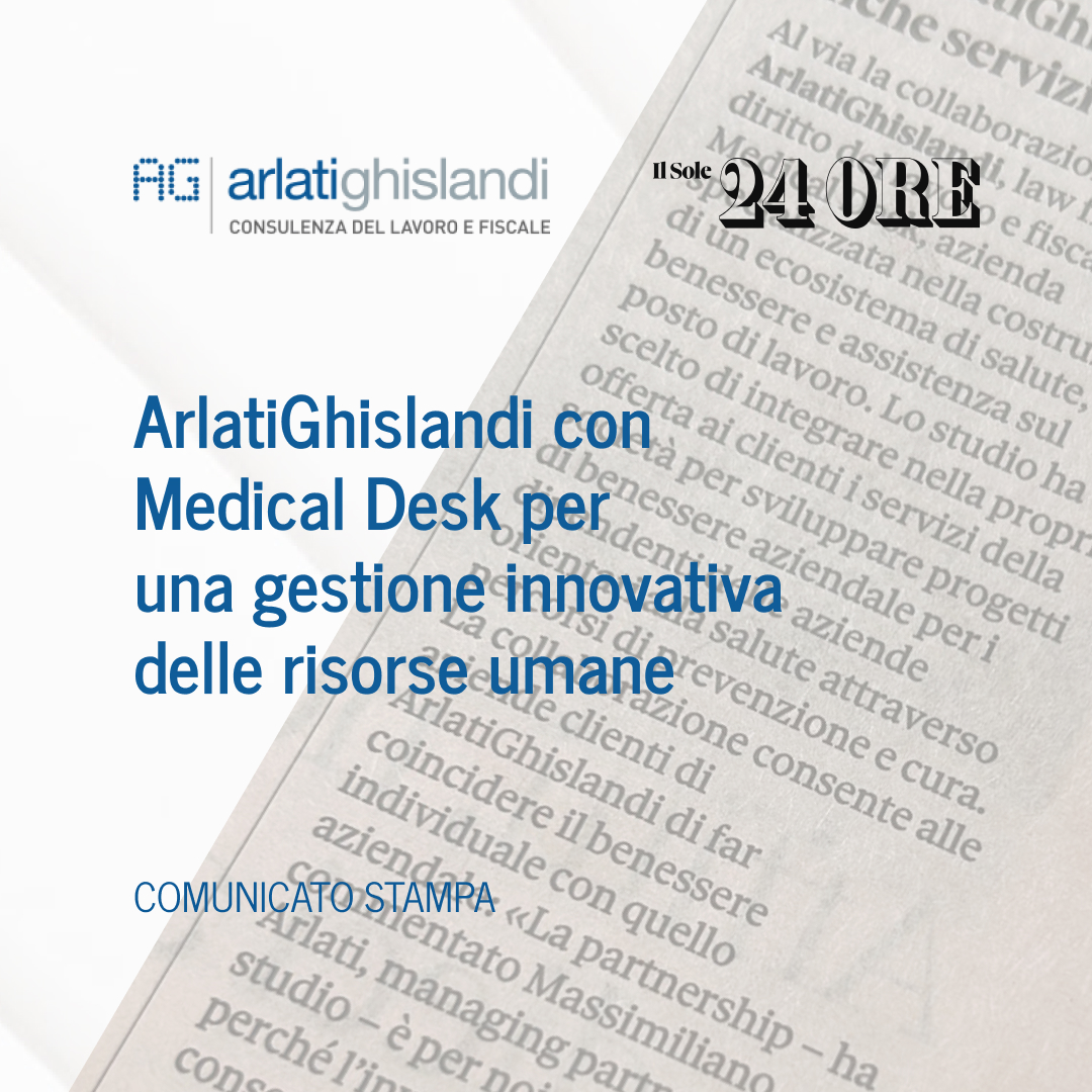ArlatiGhislandi ha integrato nella propria offerta ai clienti i servizi di Medical Desk, società specializzata nella costruzione di un ecosistema di #Salute, #benessere e #assistenza per i #dipendenti delle aziende.

Leggi il comunicato stampa ufficiale: bit.ly/3yfyg0Q