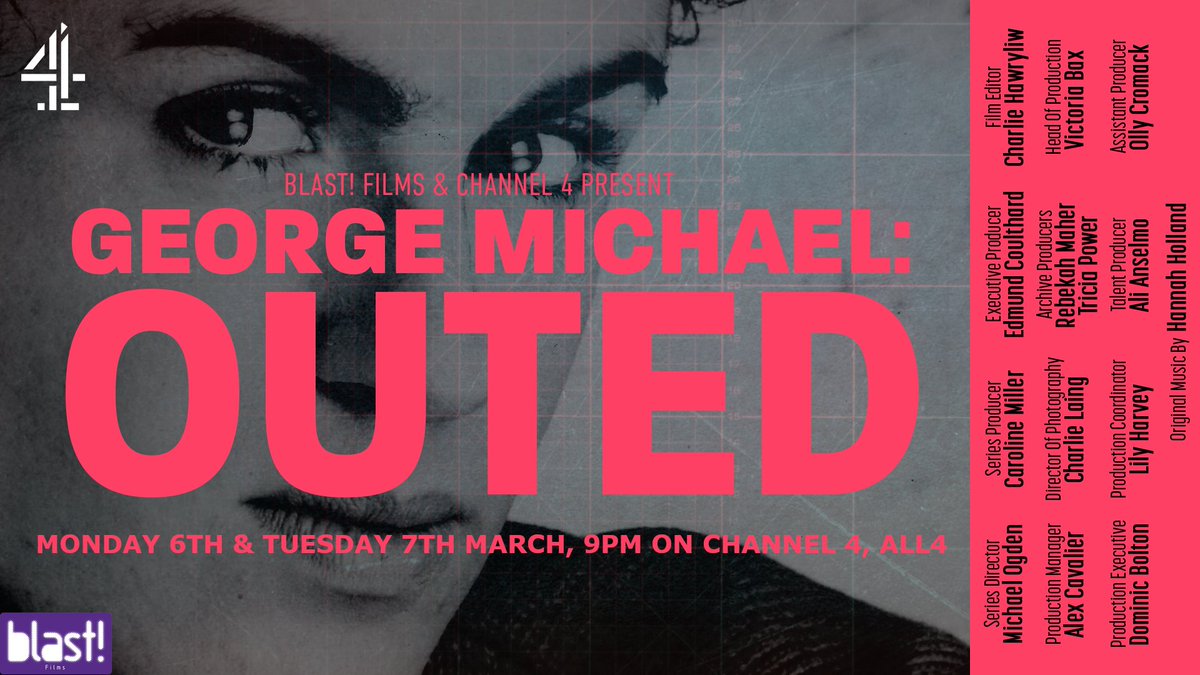 Tonight and tomorrow, 9 o clock, <a href="/Channel4/">Channel 4</a>. #GeorgeMichaelOuted
