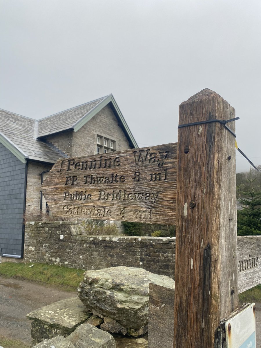 JC500's tweet photo. Just a couple of pics of my walk on @pennine_way #nationaltrail recently.   Wet + windy day. Supplies already in place for maintenance work on Great Shunner Fell. An amazing example of conditions and locations trail managers and volunteers brave to keep up the trails @NatTrailsUK https://t.co/BTrei7SmD8
