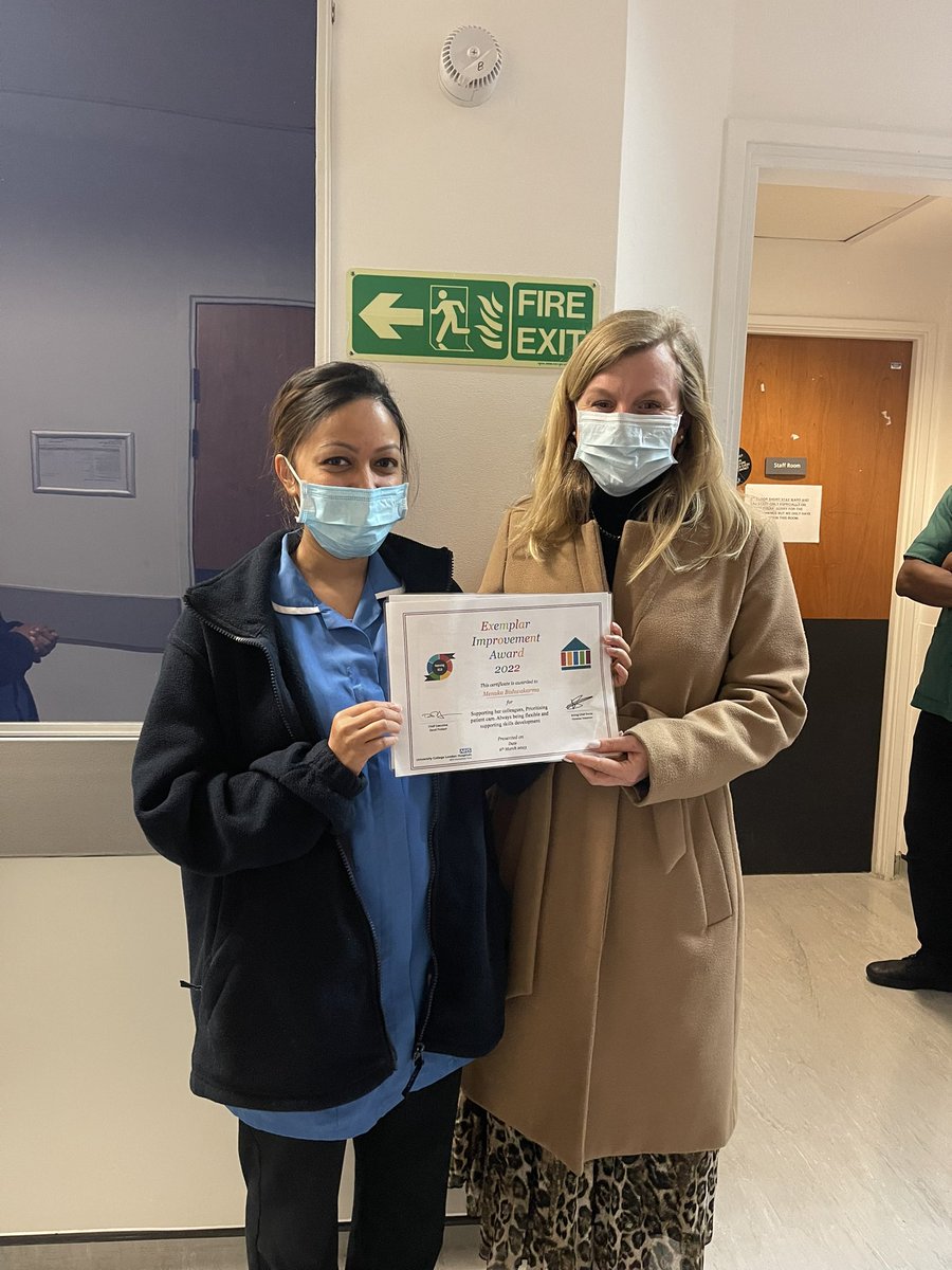 ferdilyne's tweet photo. Exemplar award for Improvement, Presented by @LauraChurchward and facilitated by @vicky_dunne. well done Menuka. Could’t be prouder of this team. @Clairehump3 @SaidaPerezPere1 #2ndfloorWMS https://t.co/YXodmtc11H
