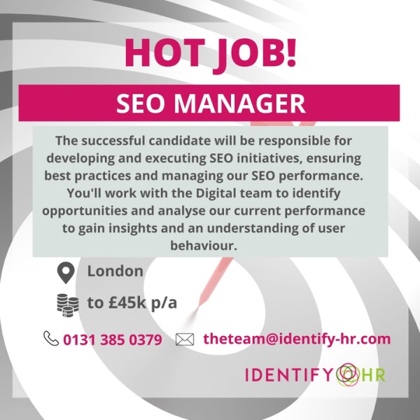 IdentifyRSolns's tweet photo. #HotJob

Our Digital Marketing Performance Agency client is looking for an SEO Manager to join their team based in London.

https://t.co/X0i0QO41hh

Please do get in touch if this role is of interest to you.

#IdentifyTalent #NewRole #Hiring https://t.co/q6L3qPxvZ5