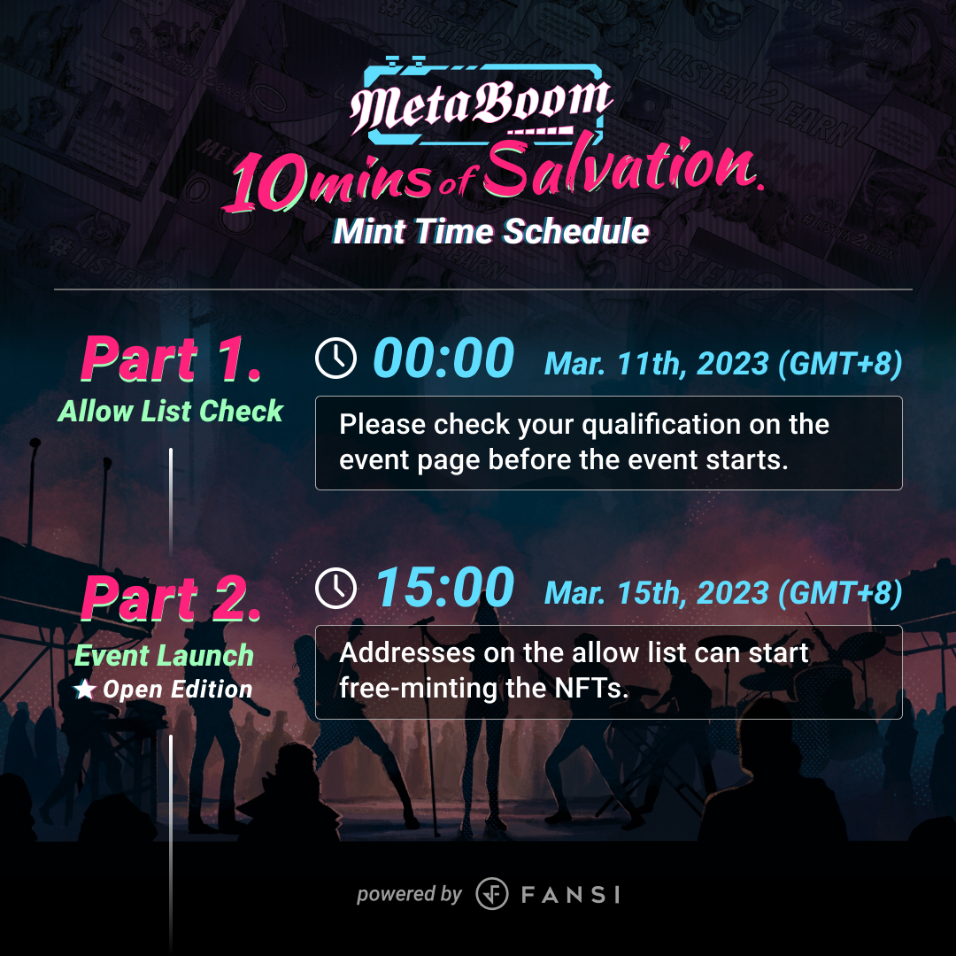 🚨REMINDER!! 10 Mins of Salvation #freemint  Schedule!🗓️

👀 The Allow List submission ends TOMORROW!🔥
Apply on Premint to join the game
premint.xyz/10-mins-of-sal…

and don’t forget to check your qualification before minting!
