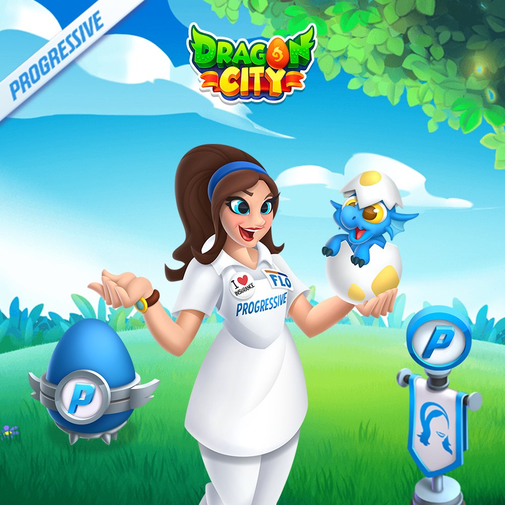 DragonCity on X: Hey Dragon Masters, We've got a special new guest: Flo  from Progressive® is visiting Dragon City! She has scattered her  Progressive® Collection around the Dragonverse… Find its unique items