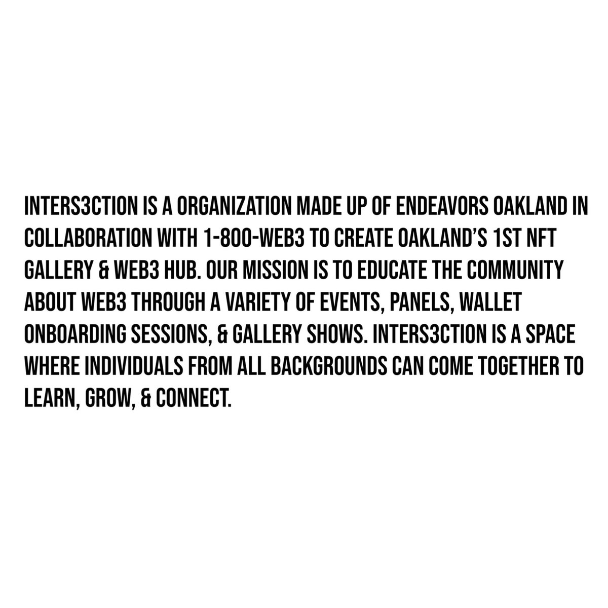 Check us out at our newest event series at Inters3ction, East Bay’s premier hub for everything web3.
