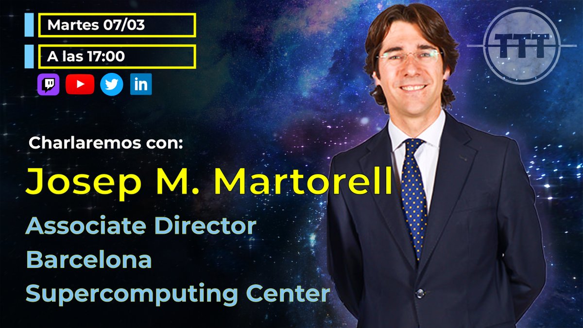 trantortalks's tweet image. 📢¡No os olvidéis! 

❗️❗️❗️
MAÑANA MARTES 07 DE MARZO
A LAS 17:00
EN DIRECTO...
❗️❗️❗️

💻Presente y Futuro de la #Supercomputacion en España

👉Con @martorellBSC, Associate Director en @BSC_CNS 

¡Os esperamos!
