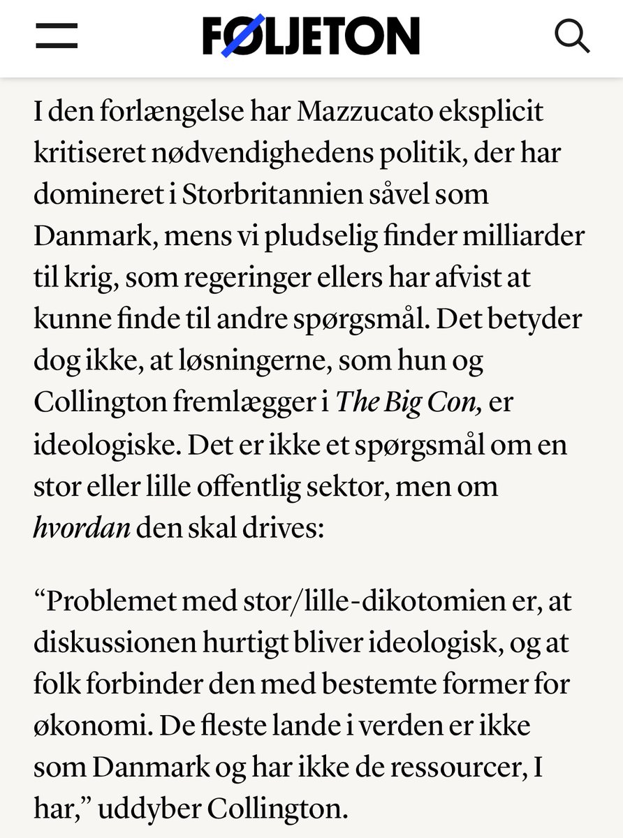 “Konsulentbranchen er ofte bedre til at overbevise os om, at den skaber værdi, end den er til at skabe den.”

Sidste uge talte jeg med <a href="/foljetondk/">Føljeton</a> om min nyligt udgivne bog THE BIG CON, skrevet med <a href="/MazzucatoM/">Mariana Mazzucato</a> #dkpol 

foljeton.dk/180492/konsule…