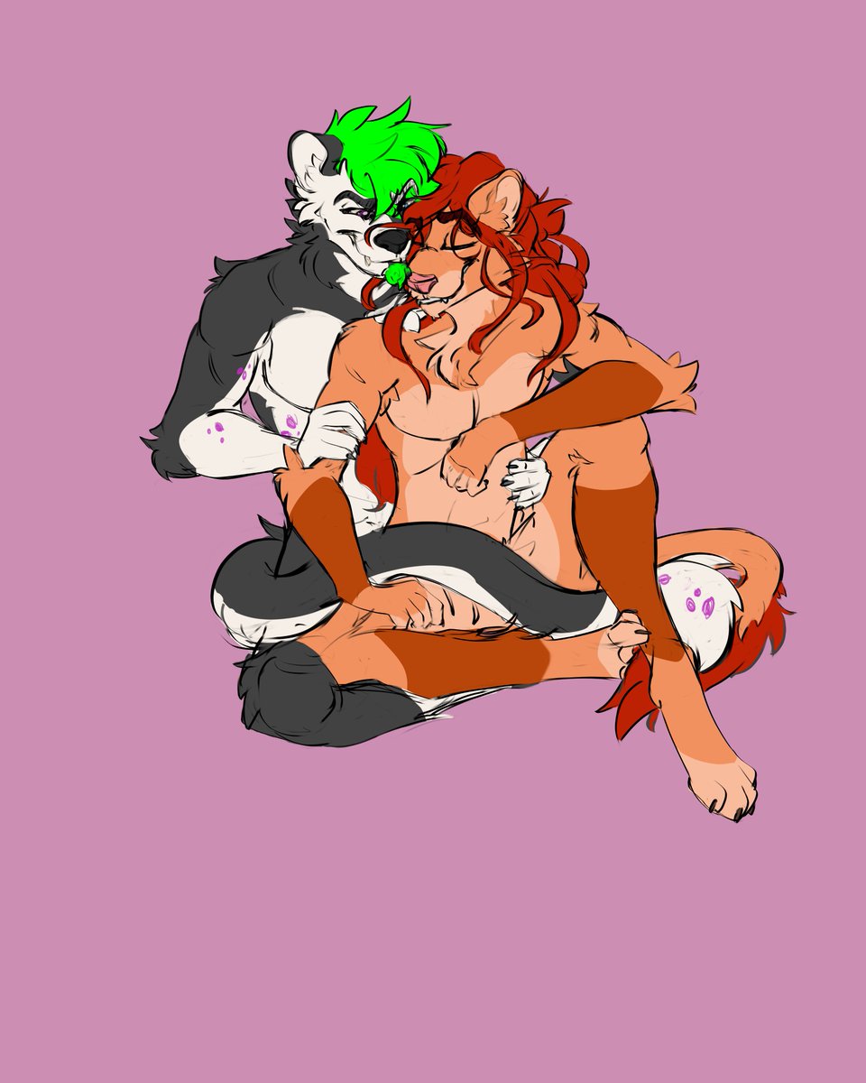 MaffAfterDark's tweet photo. Sorry for the lack of updates.  Kinda all over the place haha.  Some flats from the previous work on @LewdRomey and @Cerberus0005 for their anniversary piece!
#furry #furryart #furryartist #furrynsfw #nsfw https://t.co/GBeNLRiYdn