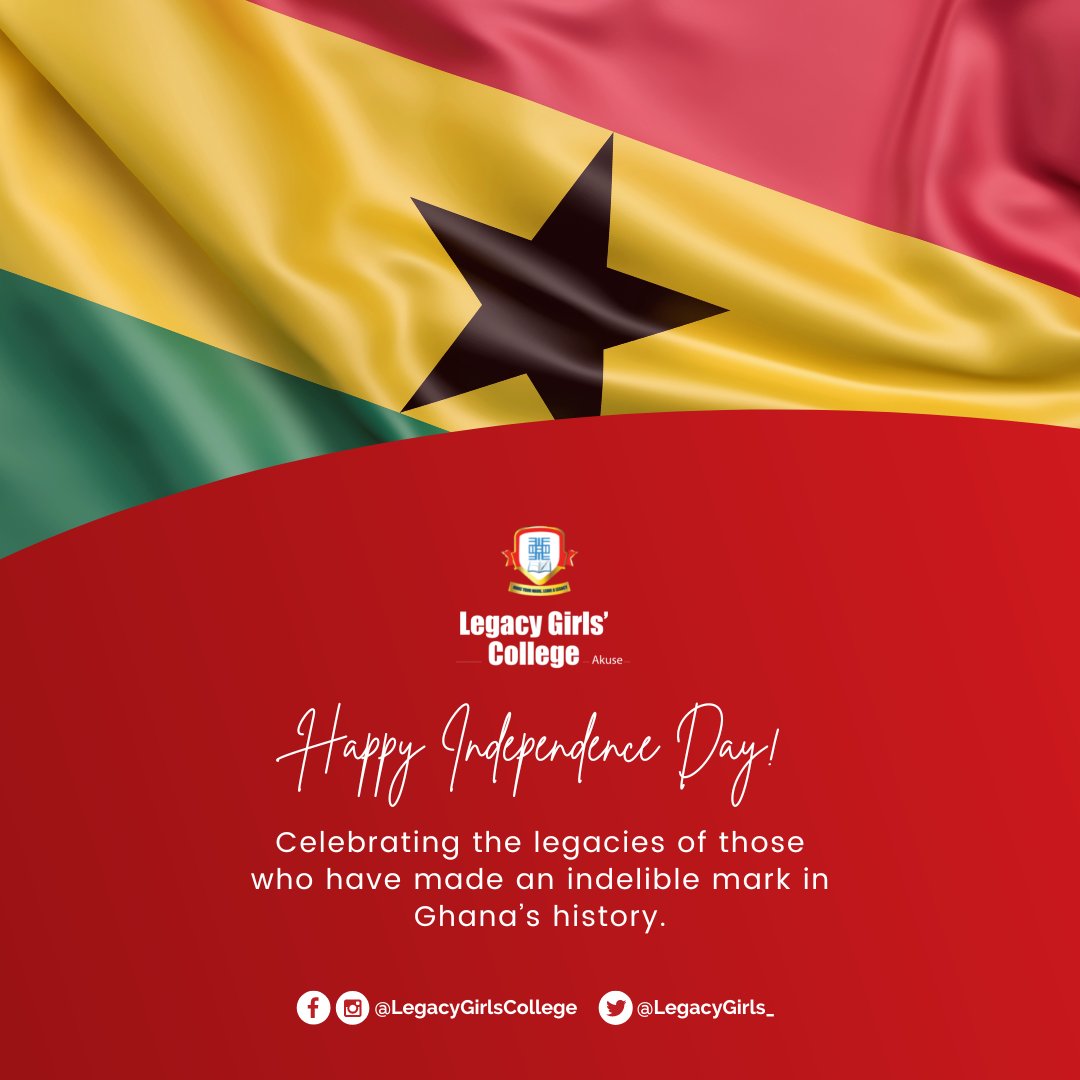 LegacyGirls_'s tweet image. Today we celebrate the legacies of those who made an indelible mark in Ghana's history. 
Happy Independence Day!

#IndependenceDay #March2023 #March6th