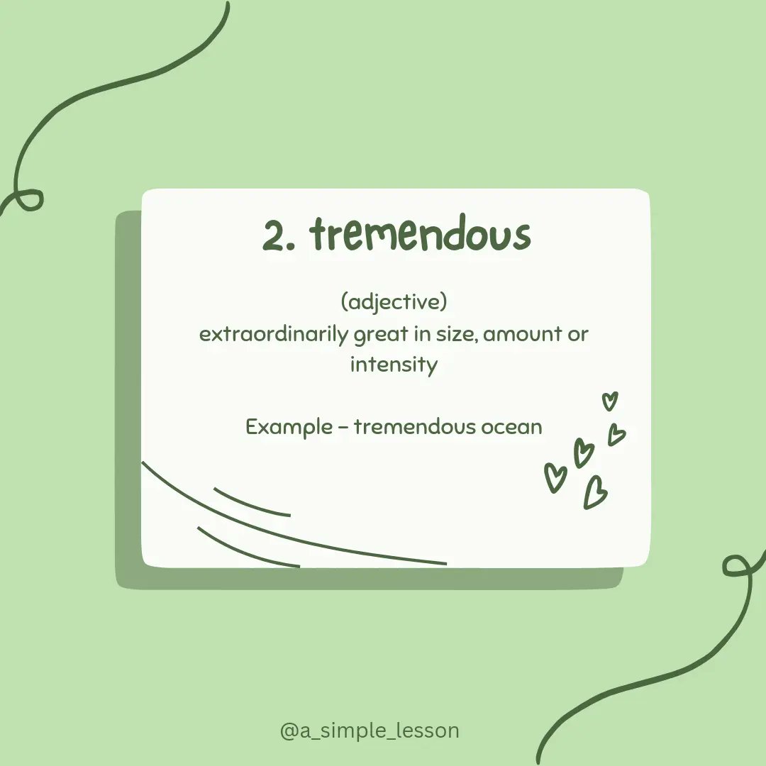aSimpleLesson's tweet photo. The only four words in English that ends in -dous. Check them below.

#simplelesson #LearnEnglish
#Vocab #facts #BholaaTrailer https://t.co/A5sfpmRy9E