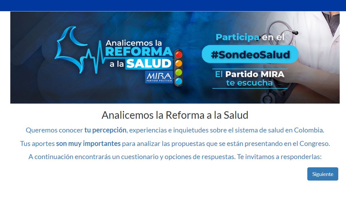 LuzSevillano's tweet photo. ¡Atención!
 Les invito a participar en el #SondeoSalud del @partidoMIRA en https://t.co/1al0dRezoQ.
¡Tu voz es importante! 🙋🏽🙋🏻‍♂️🩺🏥🇨🇴 https://t.co/8qtFKFaw7k