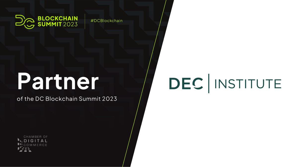Digital asset policy is the most critical issue facing the #crypto industry. Join the #DEC Institute at the #DCBlockchain Summit on 3/21/23 for access to leading regulators, policymakers, and industry executives. 

Let’s move our industry forward. 
➡️ dcblockchainsummit.com