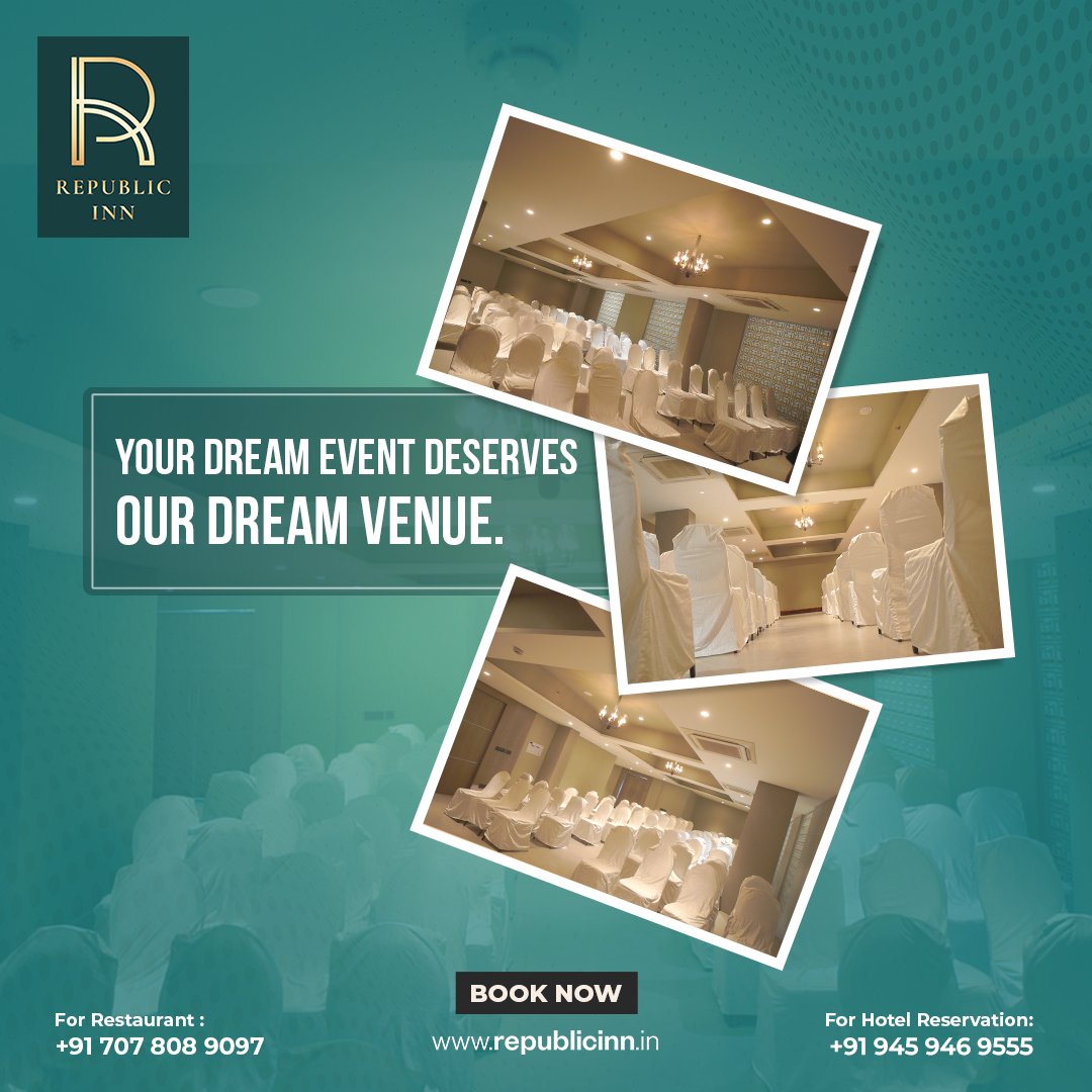 From the perfect decor to the ideal ambiance, our dream venue has it all. Your dream event is in good hands with us! #DreamVenue
.
For Bookings Call: 094594 69555
.
#republicinn #tirupati #banquets #eventplanning #celebration #corporateevent #birthdaybanquet #premiumhotel