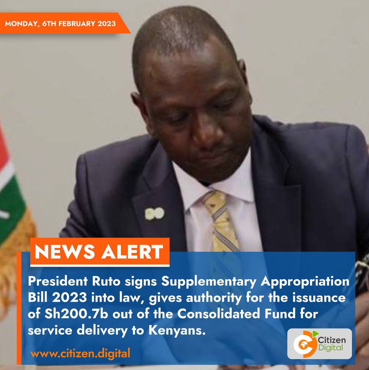 Hot 96 FM Kenya on Twitter: "President Ruto signs Supplementary ...