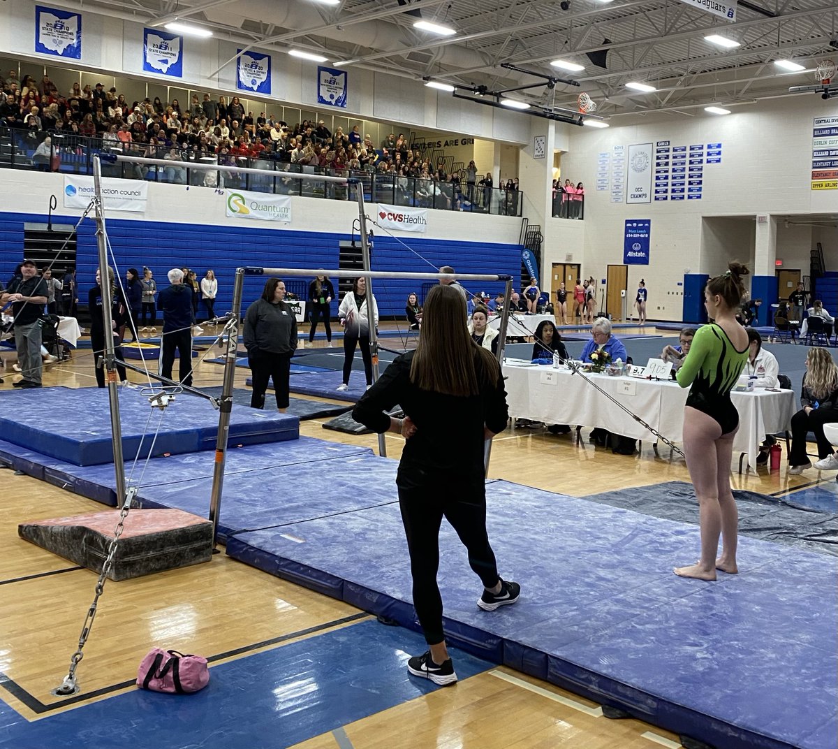 BrianDulik's tweet photo. GYM: @MedinaBeesGym senior @macy_maxworthy (2nd on beam) and freshman @kendallperfectt (5th-T on bars) earned medals at the @OHSAASports state meet. Senior @ColleenJohnsonL (8th-T on vault, 9th in A-A) and junior Madison Lee (10th-T on floor) were All-Ohio honorees. https://t.co/LtO0XJwzcq
