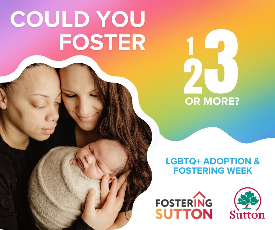 It’s #lgbtadoptfoster Adoption and Fostering week. 1️⃣6️⃣8️⃣,2️⃣2️⃣7️⃣ adults live in Sutton. We have over 2️⃣0️⃣0️⃣ children who need a foster home in Sutton. Could you offer a new start? Join our online sessions 👉fosteringinsutton.gov.uk/events <a href="/FosteringSutton/">Fostering in Sutton</a> <a href="/barnardos/">Barnardo’s</a> <a href="/TheForumSutton1/">Sutton LGBTQ+ Forum</a>