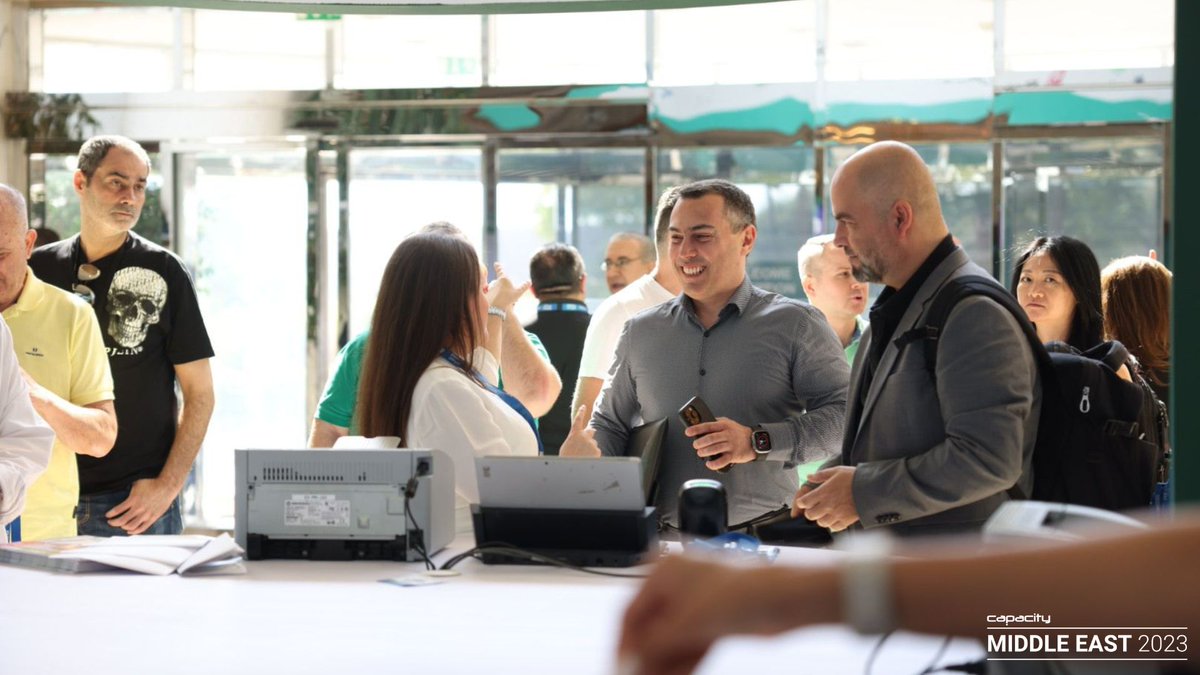 capacitymedia's tweet photo. #CapacityMiddleEast 2023 is now officially underway! The registration desk is now open, so all of our delegates can collect their badges &amp; join us for our #DatacloudMiddleEast content this afternoon. https://t.co/eFtODrW6N4